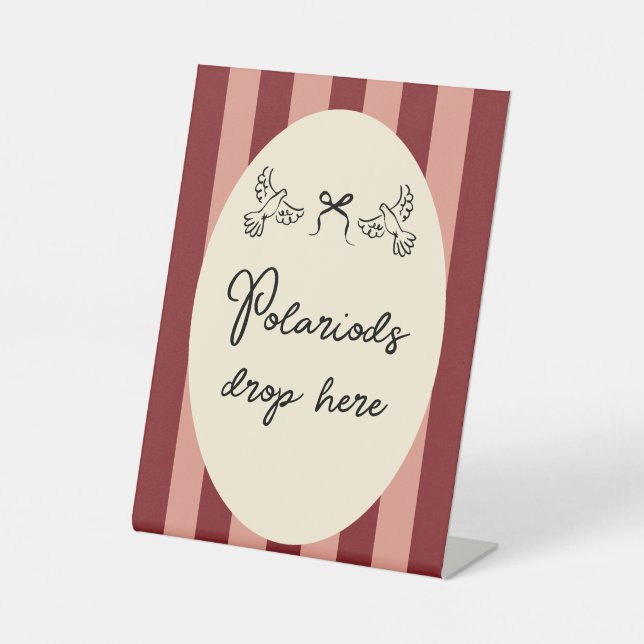 Expositor En L Hand Drawn Scribble Wedding Polaroid sign (Anverso)