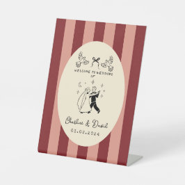 Expositor En L Hand Drawn Scribble Wedding Welcome Sign