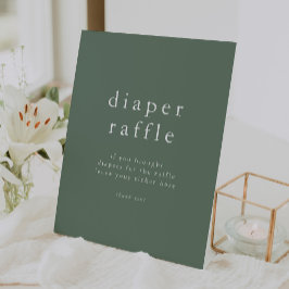 Expositor En L HANNAH Sage Green Simple Baby Shower Diaper Raffle