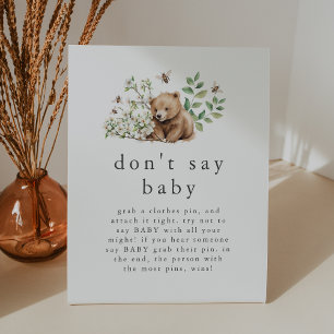 Expositor En L HANNAH Woodland no dice juego de bebé Baby Shower