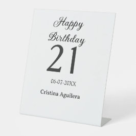 Expositor En L Happy 21st birthday bold letter simple name minima