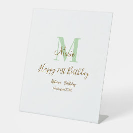 Expositor En L Happy 21st Birthday green add name monogram brown 