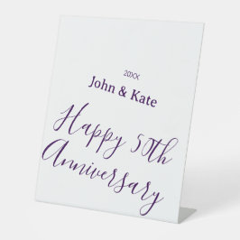 Expositor En L Happy 50th anniversary purple name year simple 