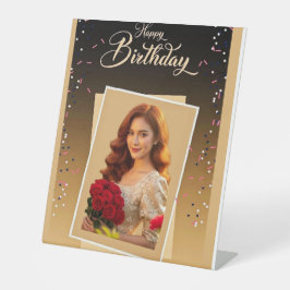 Expositor En L Happy Birthday Custom Photo | Unique Party Décor