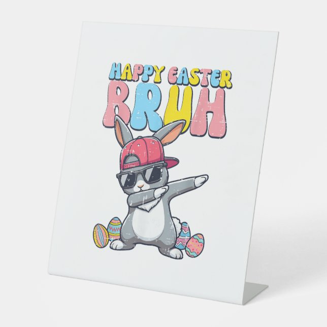 Expositor En L Happy Easter Bruh Bunny Dab Rabbit Dance Boys Kids (Anverso)
