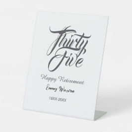 Expositor En L Happy retirement bold letter name year elegant sim