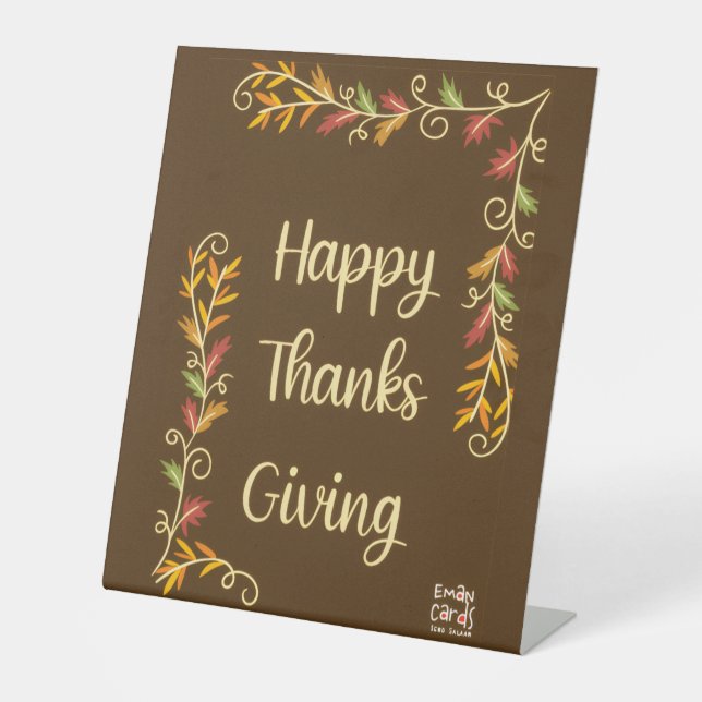 Expositor En L Happy Thanksgiving - Brown Theme (Anverso)