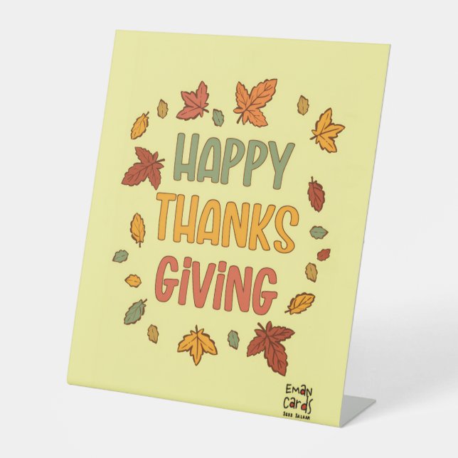 Expositor En L Happy Thanksgiving - Yellow Theme (Anverso)
