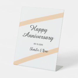 Expositor En L Happy wedding anniversary orange pastel lines name