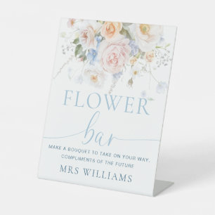 Expositor En L Hargrove Blue Floral Floral Bar