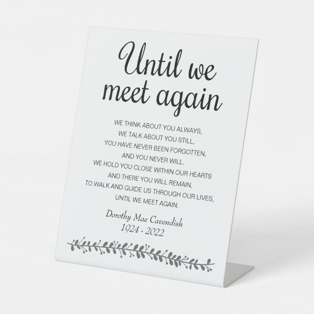 Expositor En L Hasta que nos reunamos de nuevo con el servicio de (Anverso)