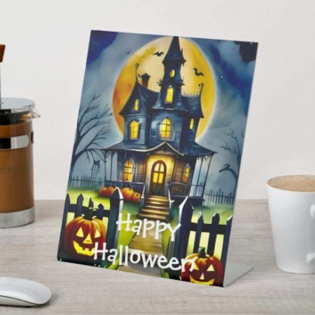 Expositor En L Haunted Hollow & Luna (D: 8" x 10" display with 3" pedestal base. Available in 4 sizes
Made of 1/16" white plastic.)