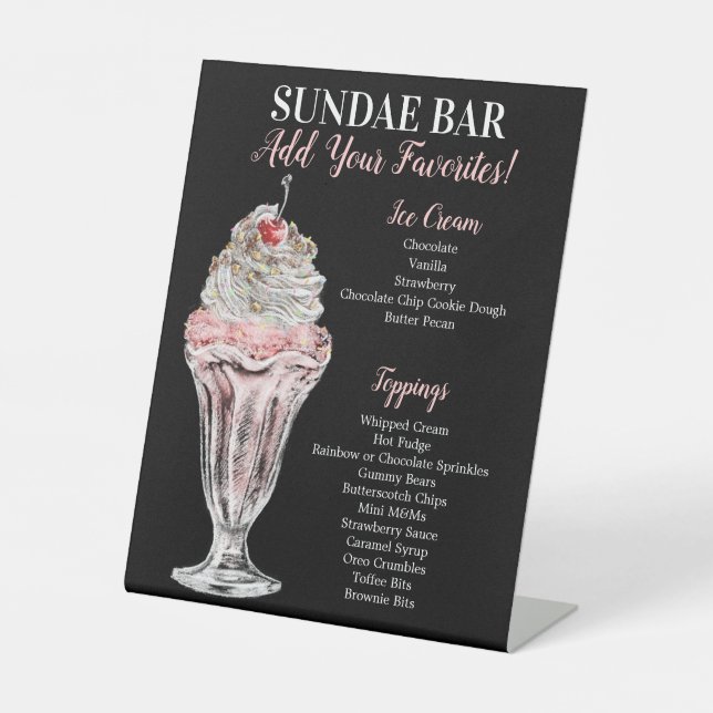 Expositor En L Haz tu propio Rótulo de bar Sundae (Anverso)