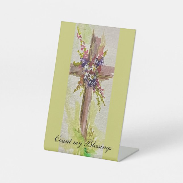 Expositor En L He is Risen  Pedestal Sign (Anverso)