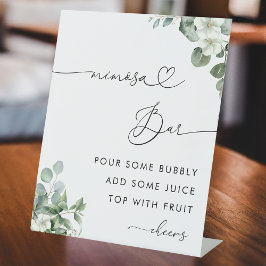 Expositor En L Heart Script & Eucalyptus Bridal Shower Mimosa Bar