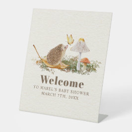 Expositor En L Hedgehog Butterfly Mushroom Woodland Baby Shower