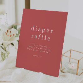 Expositor En L HEIDI Summer Red Simple Baby Shower Diaper Raffle