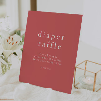 Expositor En L HEIDI Summer Red Simple Baby Shower Diaper Raffle