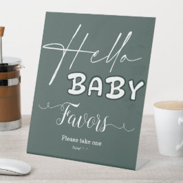 Expositor En L Hello Baby Elegant Dark Green Baby Shower