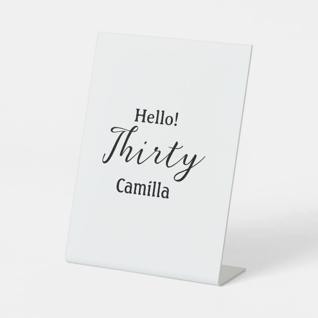 Expositor En L Hello thirty birthday name simple minimal elegant  (Anverso)