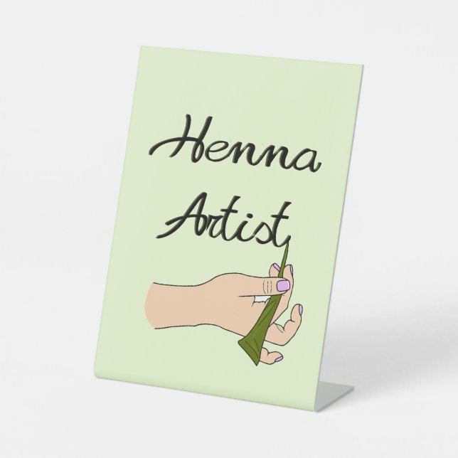Expositor En L Henna Artist con Henna Cone (Anverso)