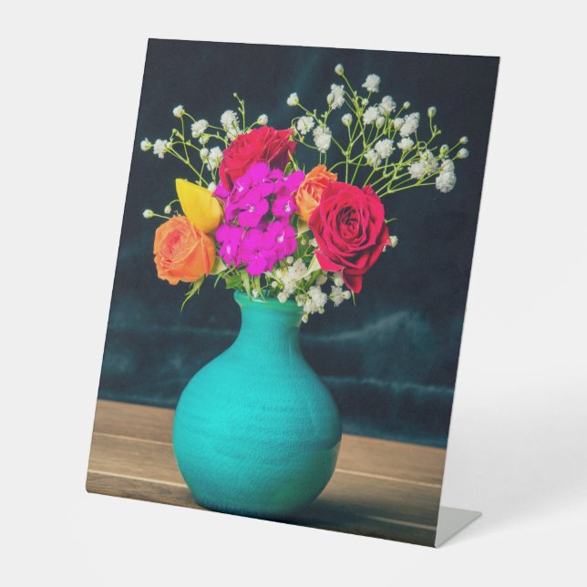 Expositor En L Hermoso arreglo de flores y vida (Anverso)