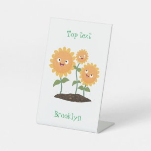 Expositor En L Hermosos girasoles alegres sonrientes ilustracion