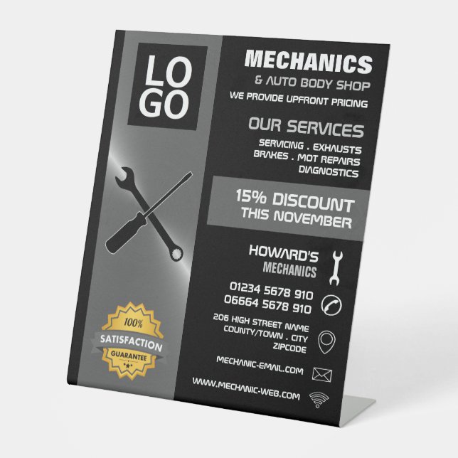 Expositor En L Herramientas mecánicas, publicidad mecánica/de rep (Anverso)