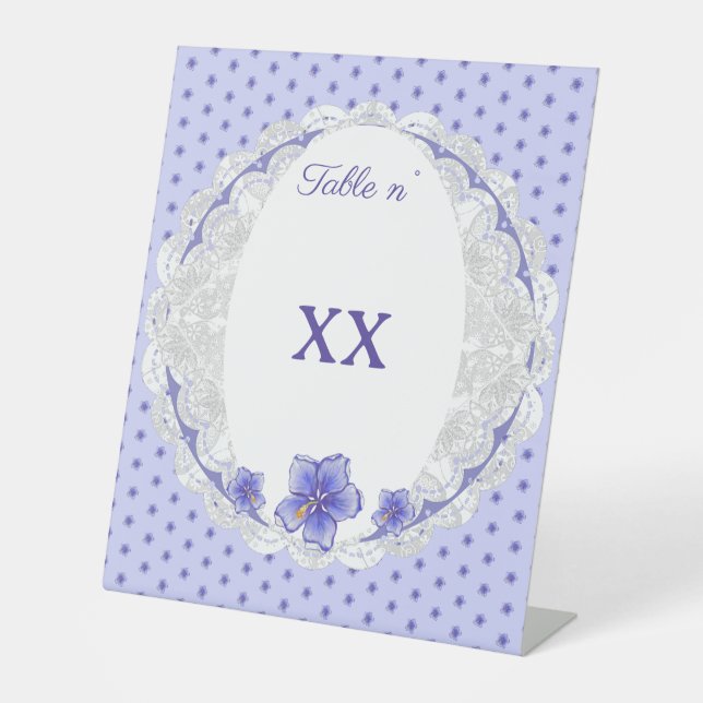 Expositor En L Hibiscus & lace BLUE (Anverso)