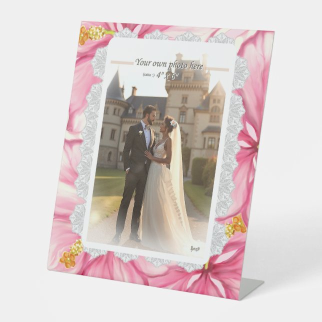 Expositor En L Hibiscus & lace PINK (Anverso)