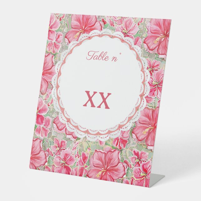Expositor En L Hibiscus & lace RED (Anverso)