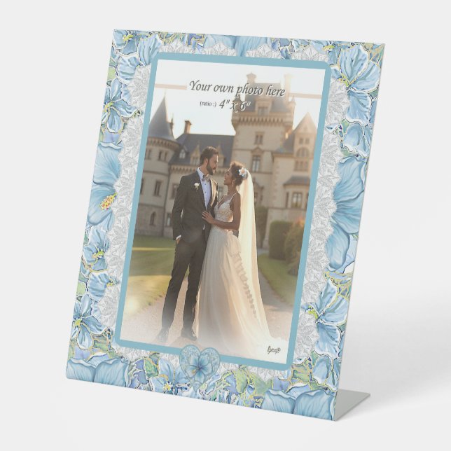 Expositor En L Hibiscus & lace TURQUOISE (Anverso)