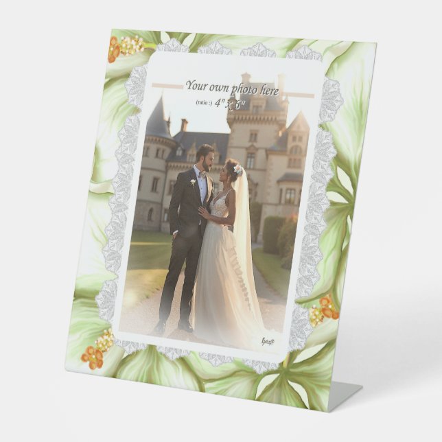 Expositor En L Hibiscus & lace WHITE (Anverso)