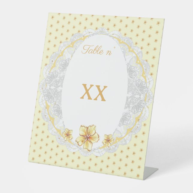 Expositor En L Hibiscus & lace YELLOW (Anverso)