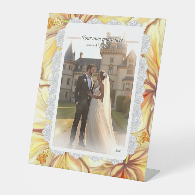 Expositor En L Hibiscus & lace YELLOW (Anverso)