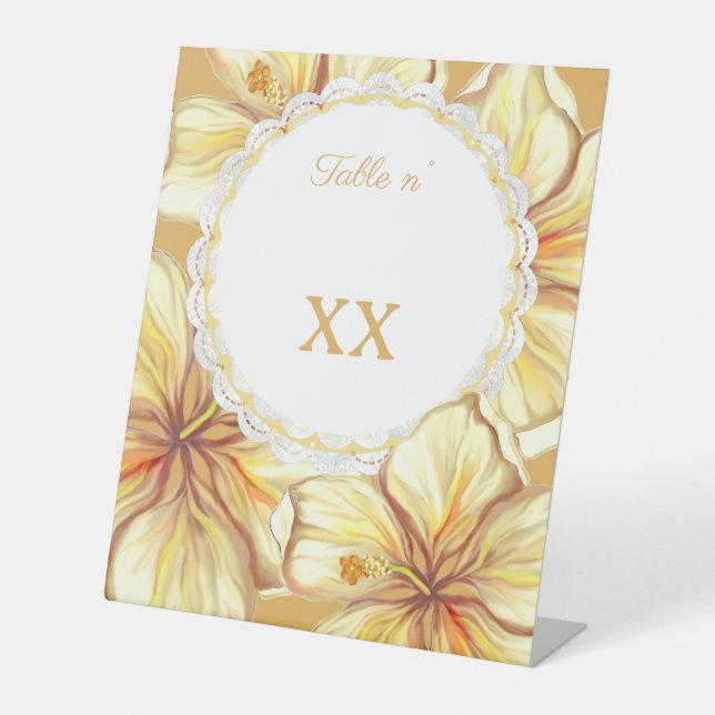 Expositor En L Hibiscus & lace YELLOW (Anverso)