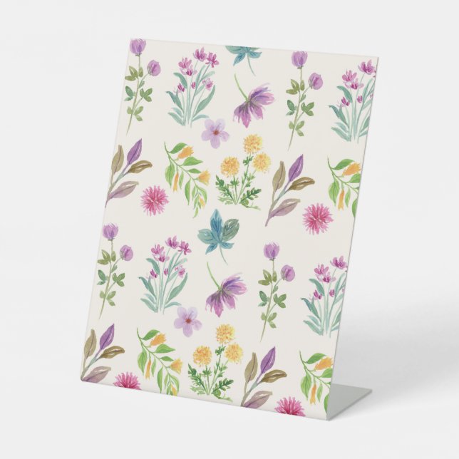 Expositor En L Hibiscus Watercolor Botánico Blooming Seamless (Anverso)