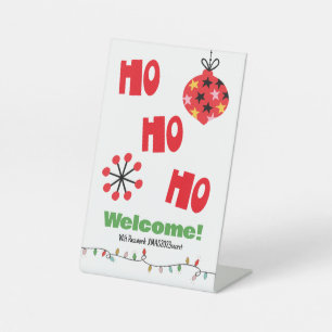 Expositor En L Ho Ho Ho Ho Red Ornamet Invitado Wifi Contraseña
