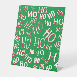 Expositor En L HO HO HO Navidades de texto patrón de texto rojo b