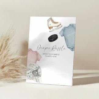 Expositor En L Hockey baby shower, ice hockey diaper raffle