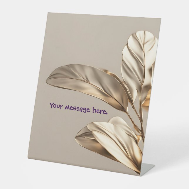 Expositor En L Hoja de oro elegante (Anverso)