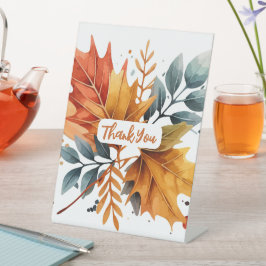 Expositor En L Hojas de color de otoño de acuarela