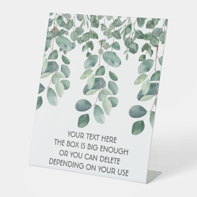 Expositor En L Hojas de eucaliptos verdes. Estilo: opaco (Anverso)