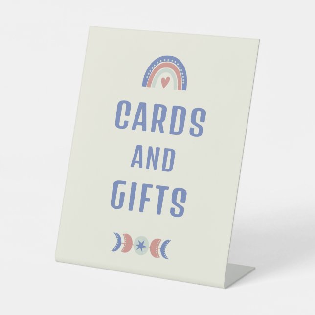 Expositor En L Hola Baby Cute Boho Card Regalo Baby Shower (Anverso)