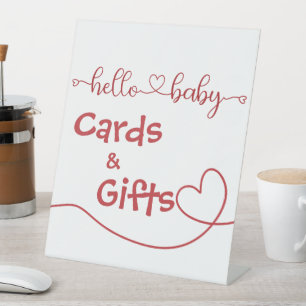 Expositor En L Hola Bebé Corazón Rojo Tarjetas y Regalos Minimali