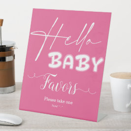 Expositor En L Hola Bebé Elegant Dark Pink Baby Shower
