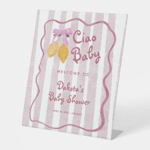 Expositor En L Hola Bebé Limón Niña Bienvenida a la Fiesta de Beb