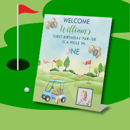 Expositor En L Hole In One Boy Golf Par-tee Photo 1er cumpleaños