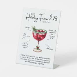 Expositor En L Holiday French 75 Cocktail Pedestal Sign