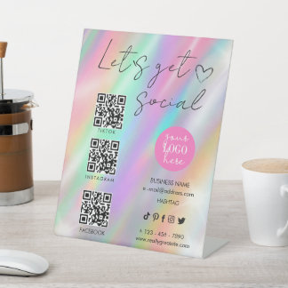 Expositor En L Holographic Pastel Makeup Artist Social Template 